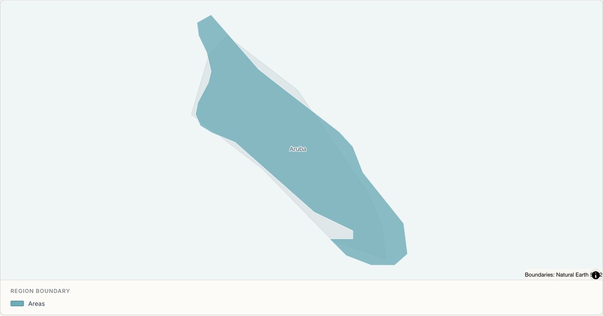 Aruba boundary map — Single boundary built from TopoJSON