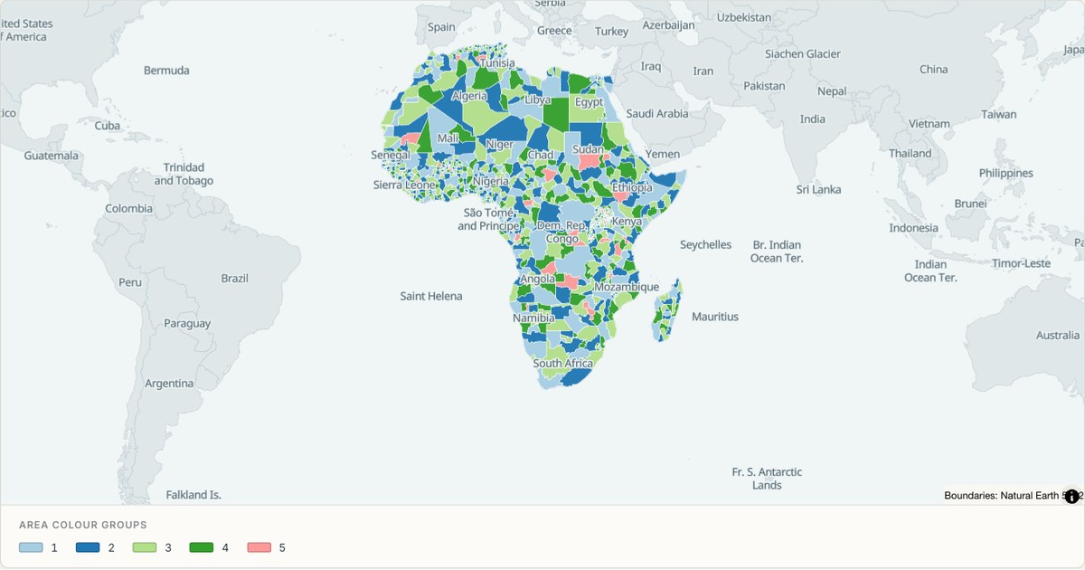 Africa administrative divisions — Categorical regions built from TopoJSON