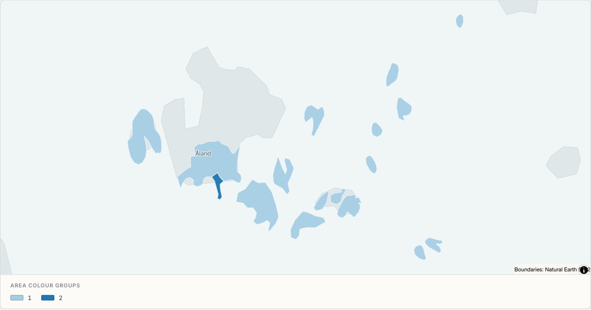 Aland administrative map — Categorical regions built from TopoJSON