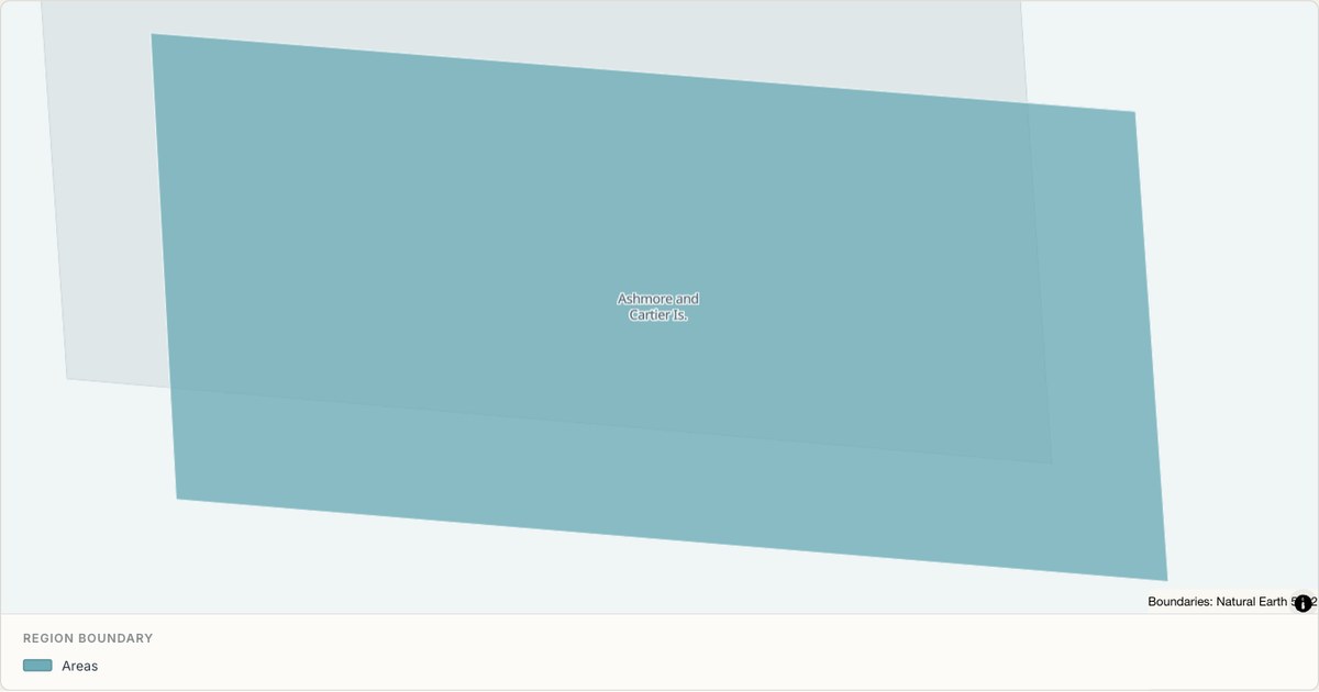 Ashmore and Cartier Islands boundary map — Single boundary built from TopoJSON