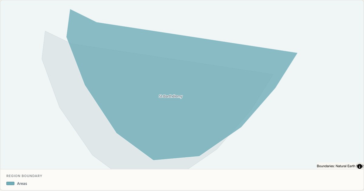 Saint Barthelemy boundary map — Single boundary built from TopoJSON