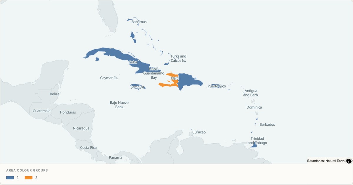 Caribbean — Categorical regions built from TopoJSON