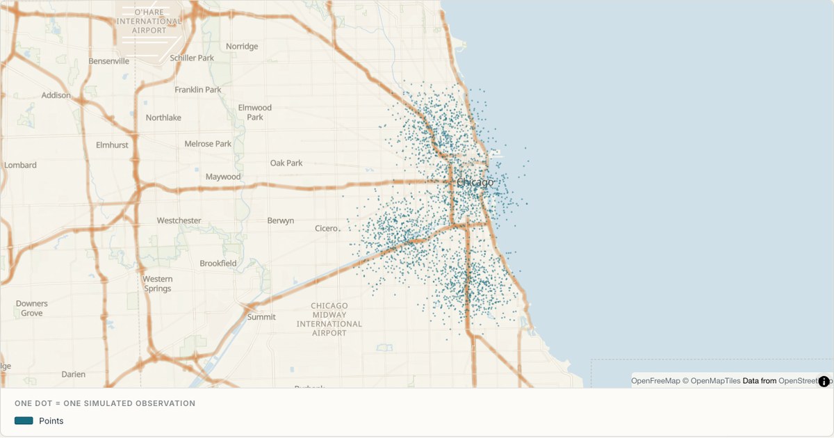 Dot density across Chicago — Dot density
