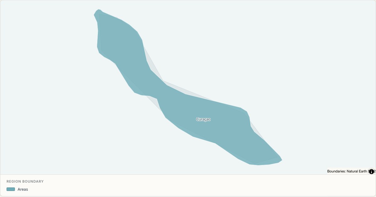 Curaçao boundary map — Single boundary built from TopoJSON