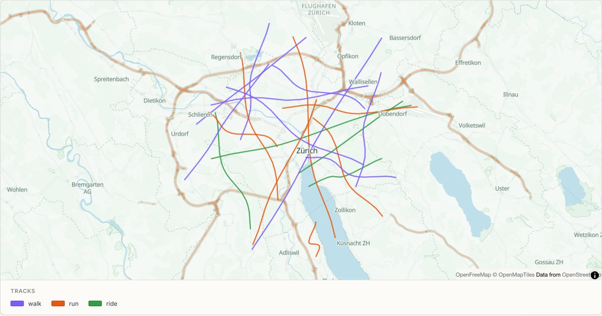 Cycling routes around Zürich — Route map built from GPX