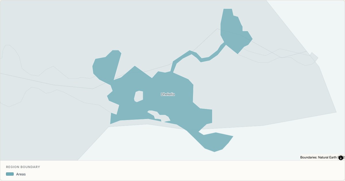 Dhekelia Sovereign Base Area boundary map — Single boundary built from TopoJSON