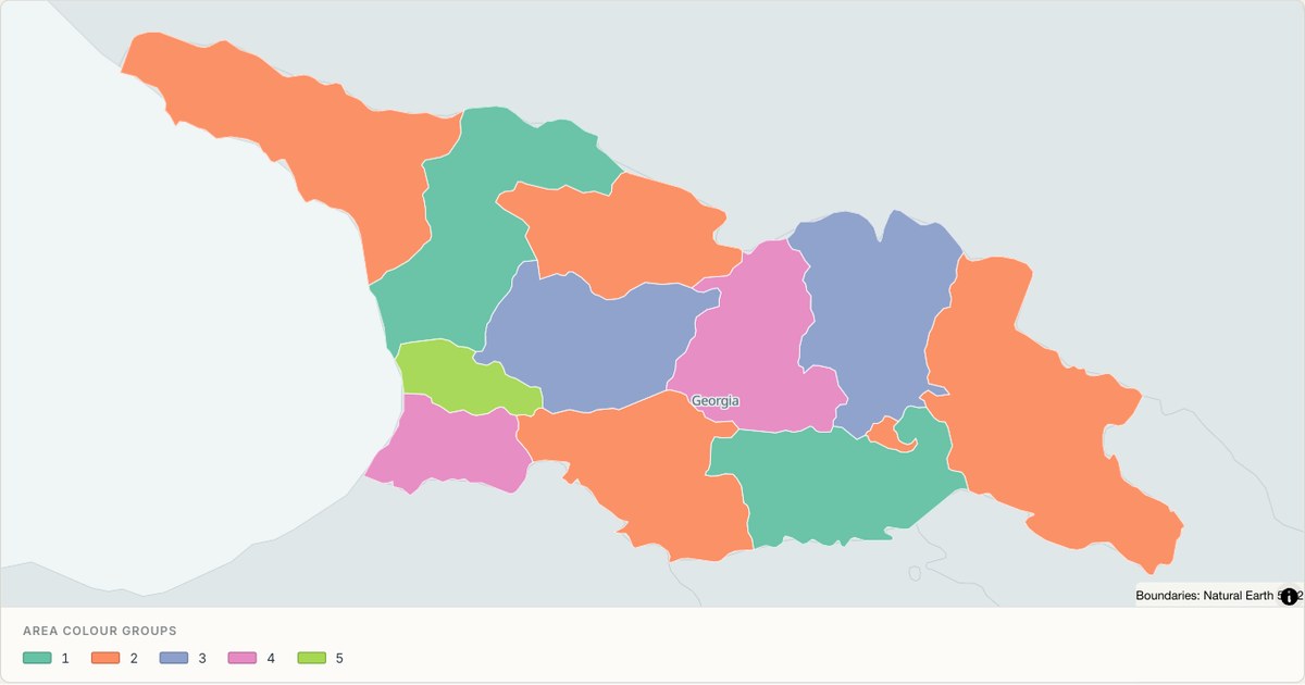 Georgia administrative map — Categorical regions built from TopoJSON