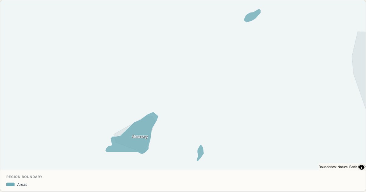 Guernsey boundary map — Single boundary built from TopoJSON