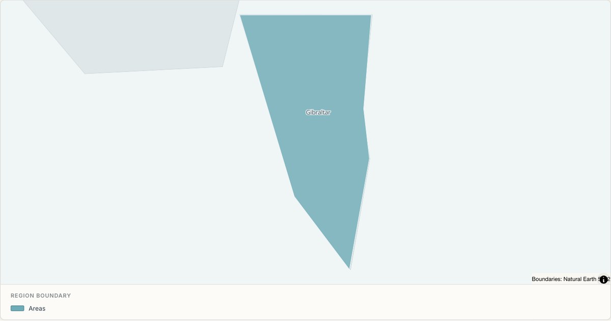 Gibraltar boundary map — Single boundary built from TopoJSON
