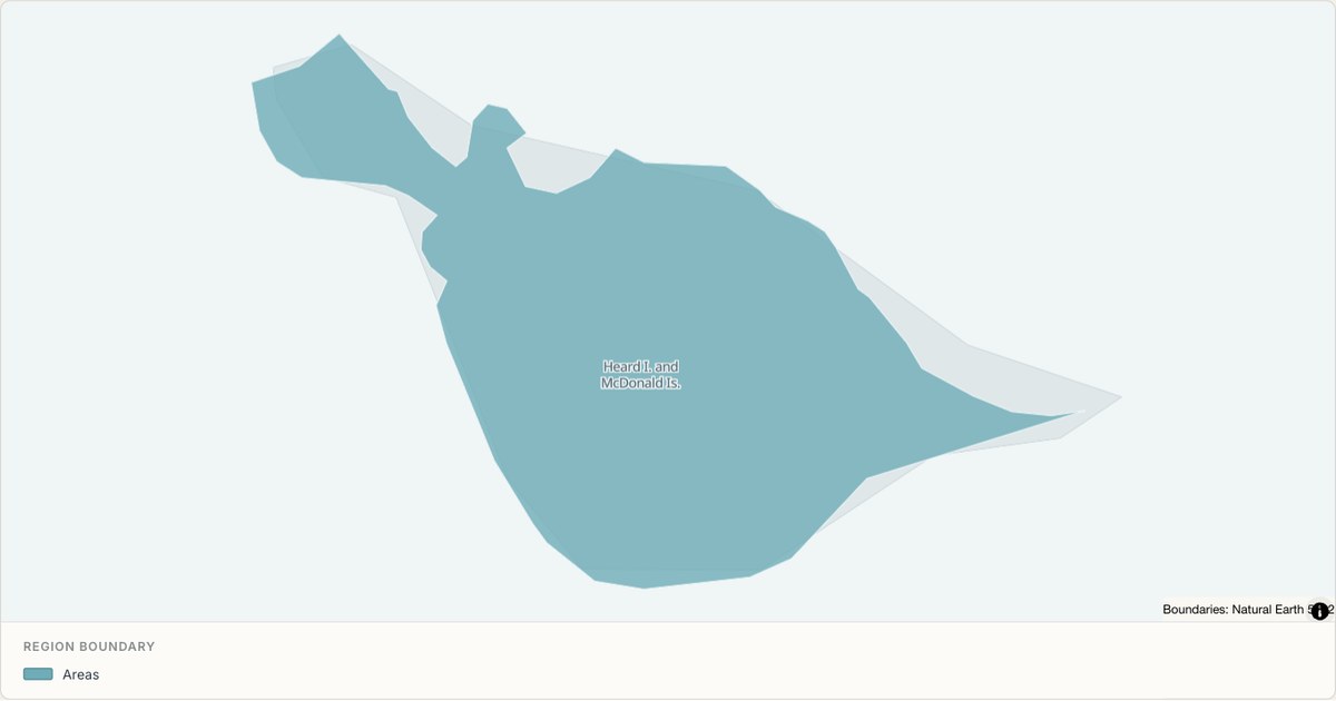 Heard Island and McDonald Islands boundary map — Single boundary built from TopoJSON