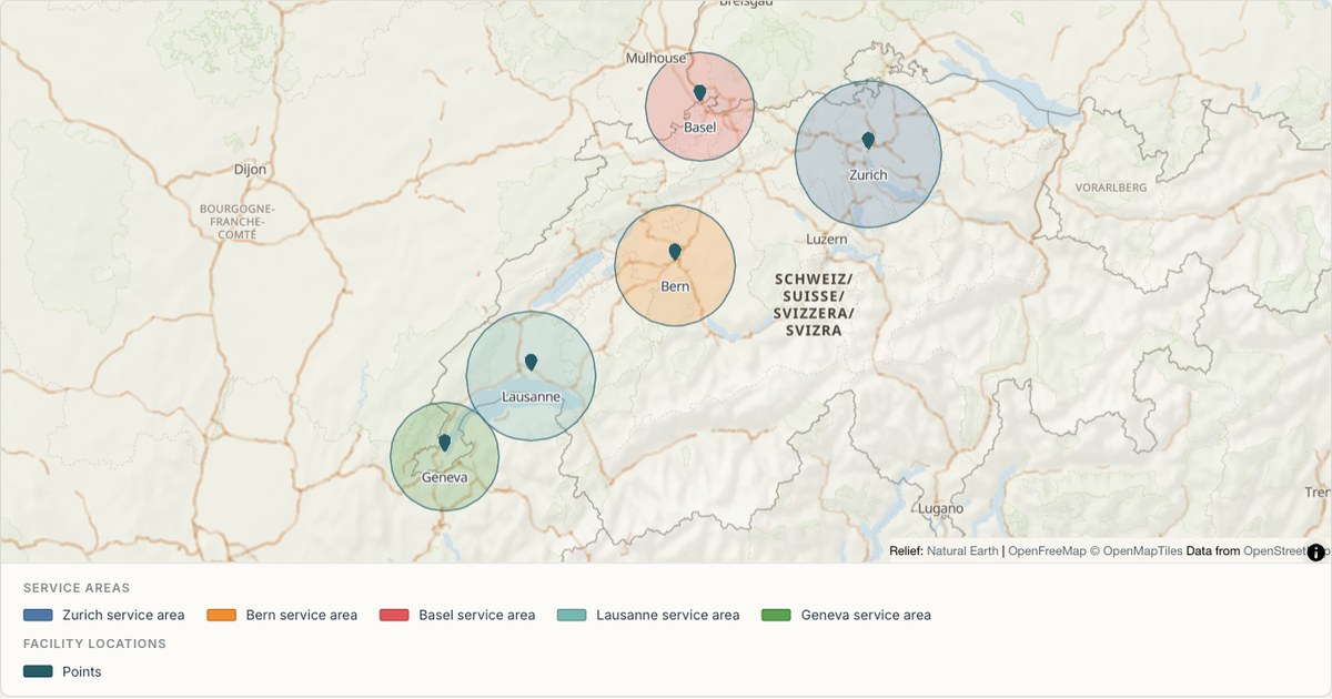 Hospital catchment areas — Facility catchments