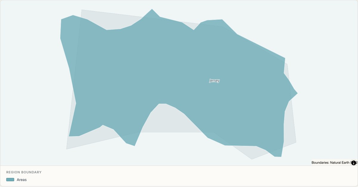 Jersey boundary map — Single boundary built from TopoJSON