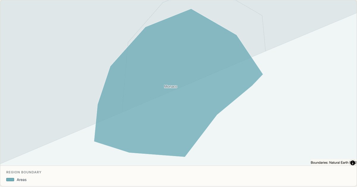 Monaco boundary map — Single boundary built from TopoJSON
