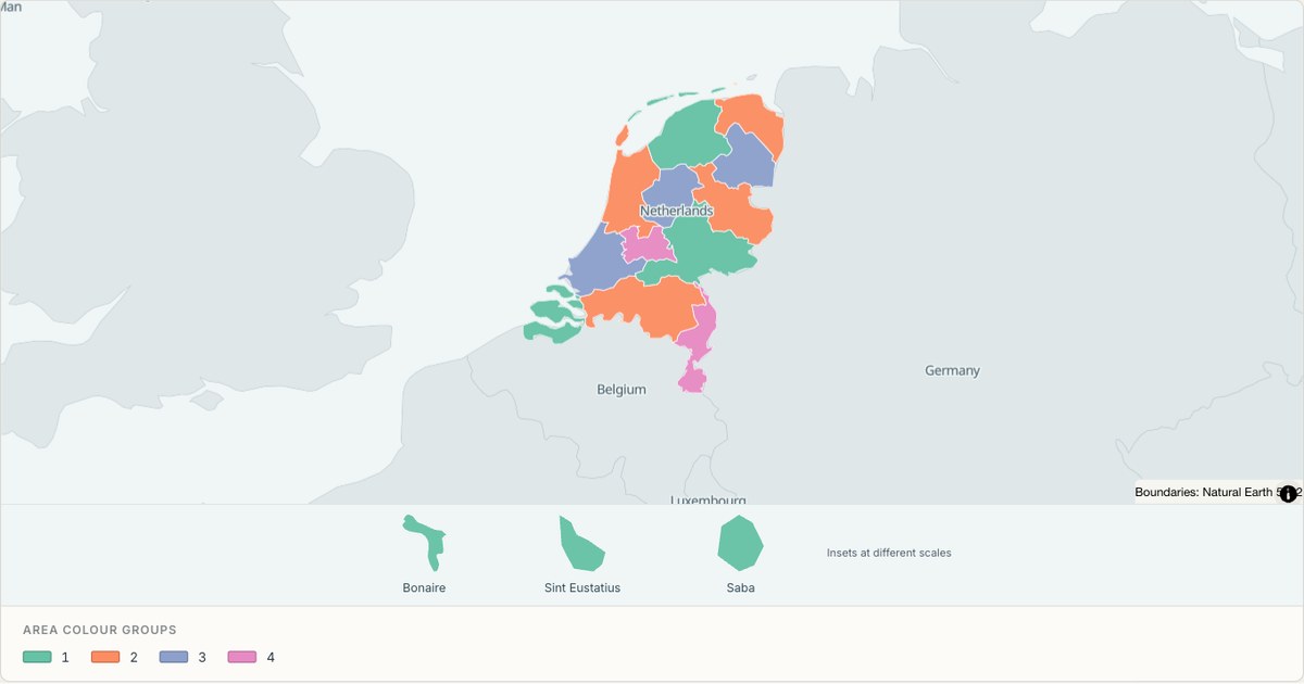 Netherlands administrative map — Categorical regions built from TopoJSON