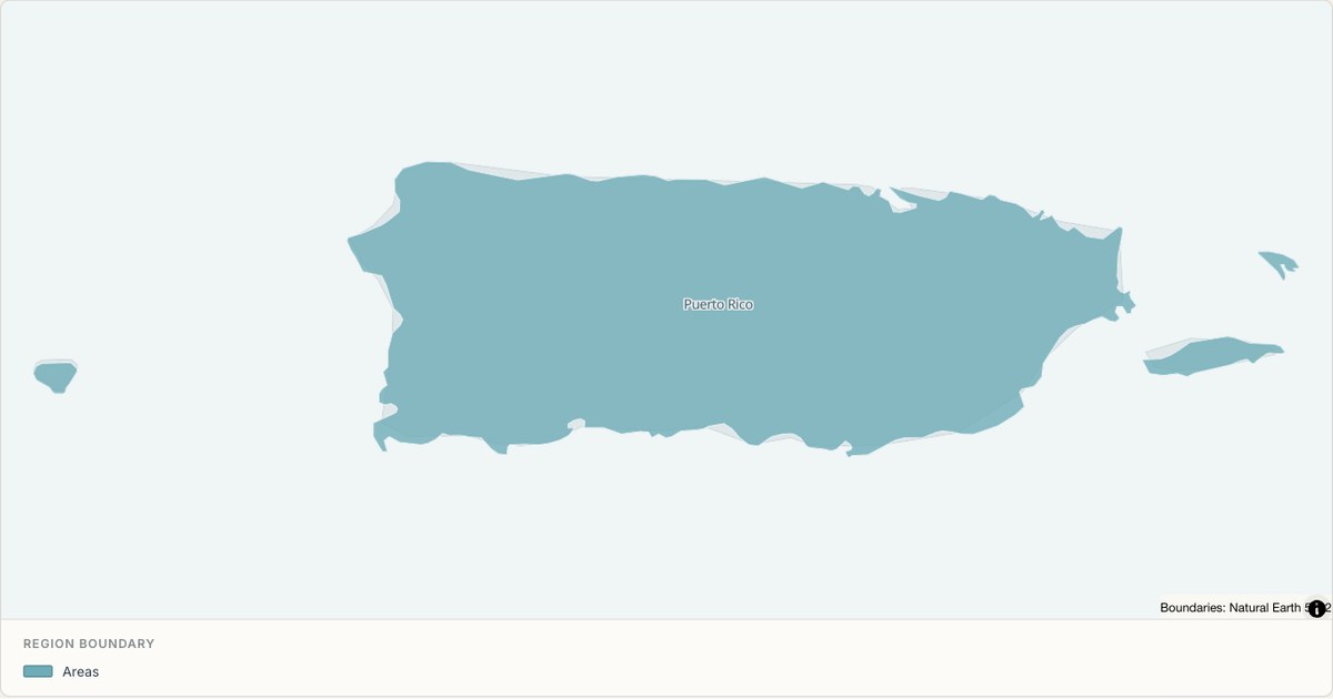 Puerto Rico boundary map — Single boundary built from TopoJSON