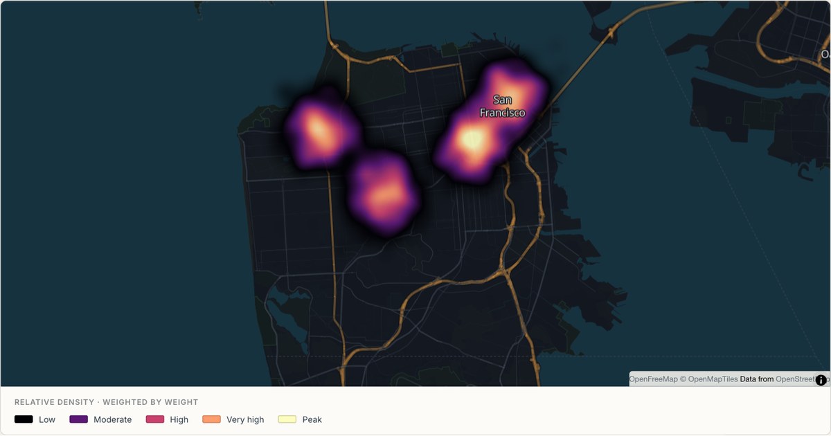 Continuous heat across San Francisco — Continuous heatmap