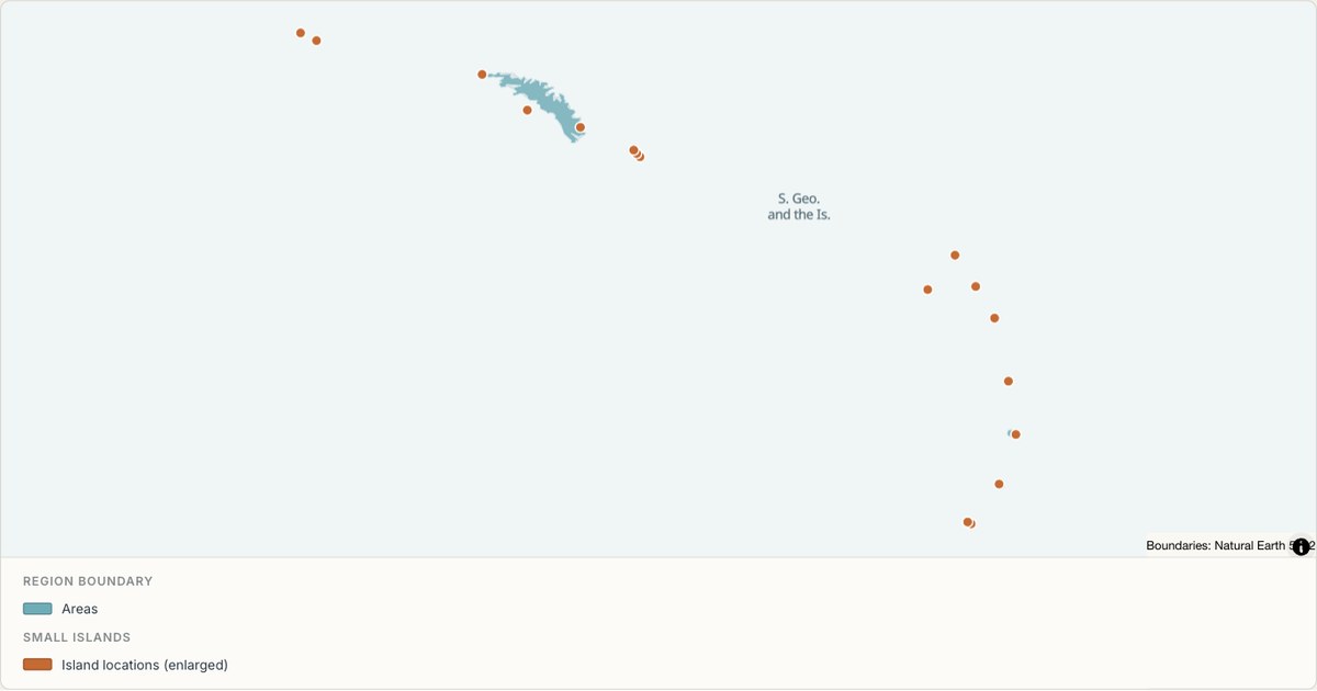 South Georgia and the Islands boundary map — Single boundary built from TopoJSON
