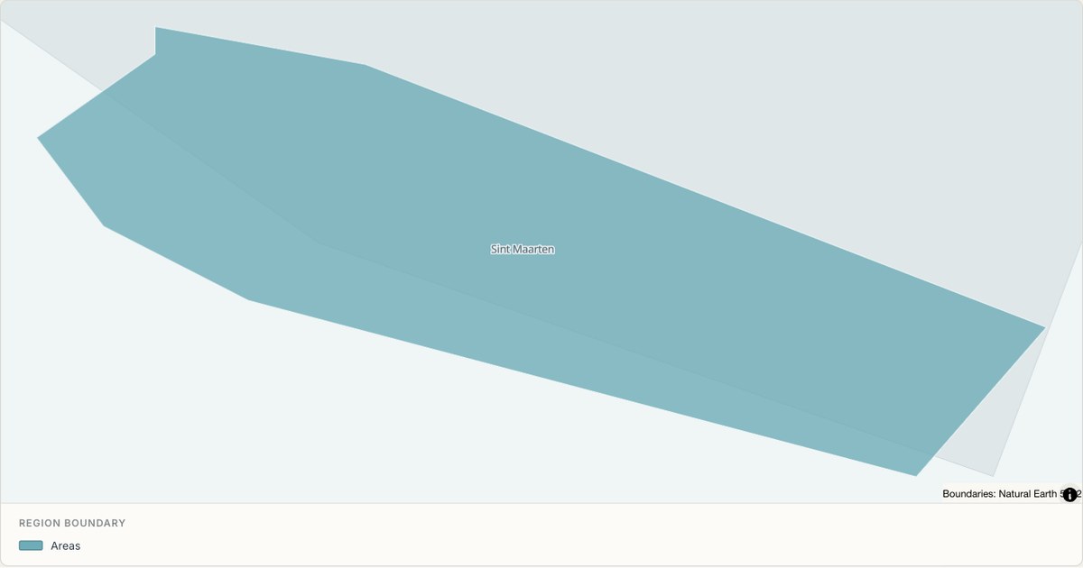 Sint Maarten boundary map — Single boundary built from TopoJSON