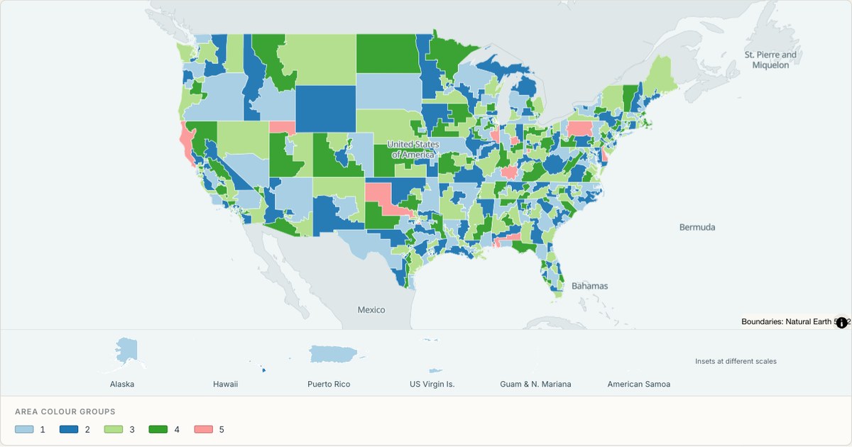 US congressional districts — Categorical regions