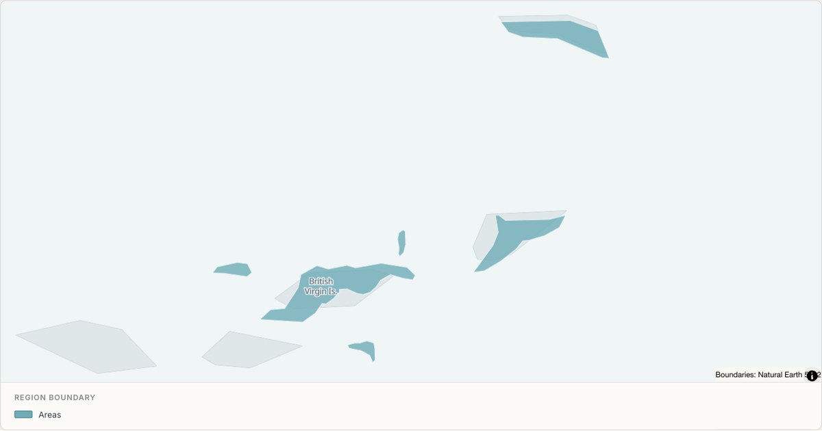 British Virgin Islands boundary map — Single boundary built from TopoJSON