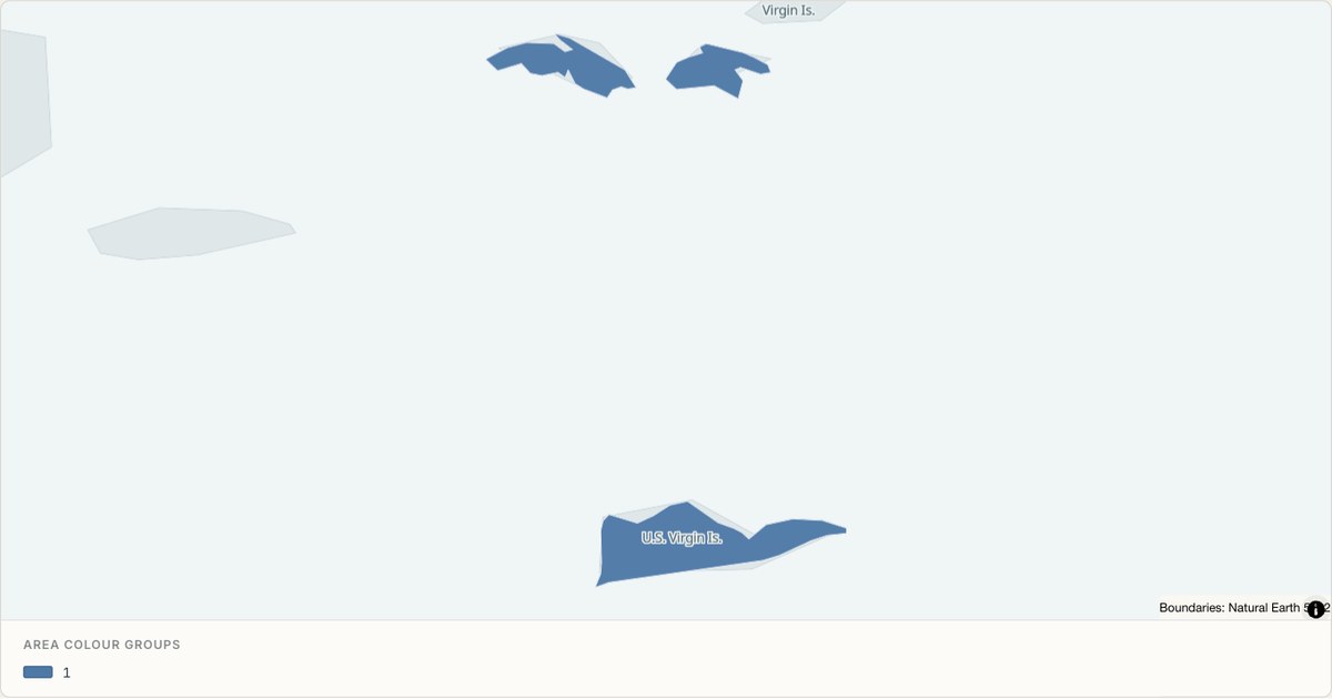 United States Virgin Islands administrative map — Categorical regions built from TopoJSON