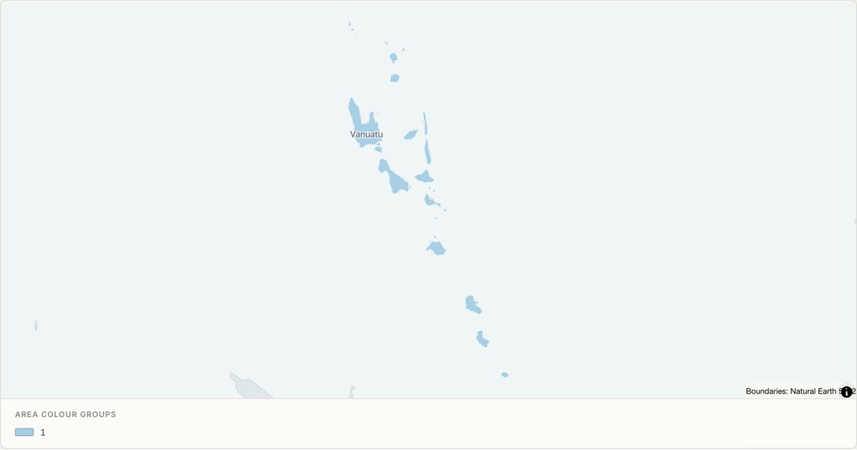 Vanuatu administrative map — Categorical regions built from TopoJSON