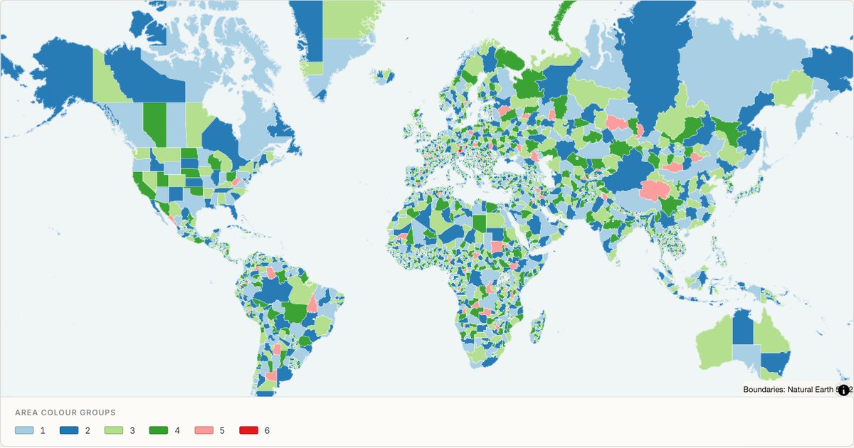World administrative divisions — Categorical regions built from TopoJSON